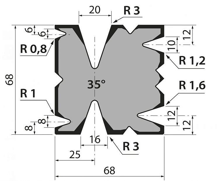 Матрица многоручьевая R1 модель T70-35