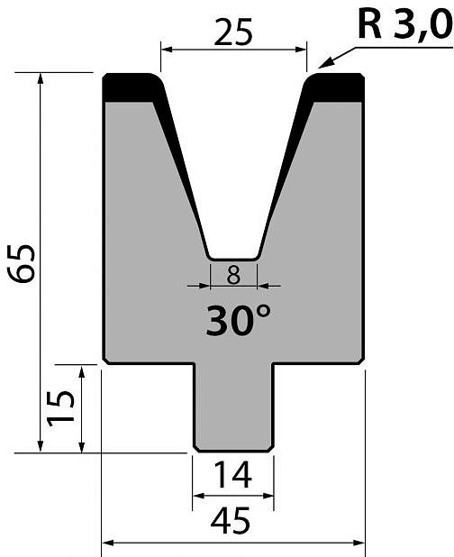 Матрица R1 одноручьевая быстросъемная модель AMR65.25.30