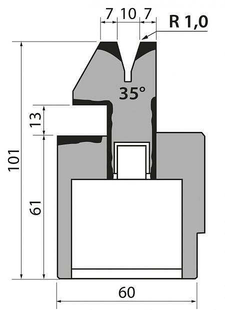 Матрица R1 для плющения пневматическая модель S101PN.35.10