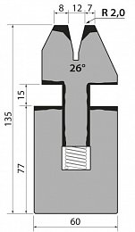 Матрица R1 для плющения подпружиненная модель SA135.26.12