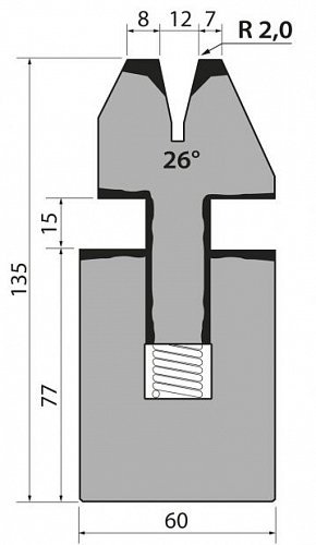 Матрица R1 для плющения подпружиненная модель SA135.26.12
