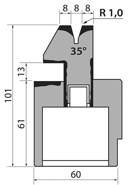 Матрица R1 для плющения пневматическая модель S101PN.35.08