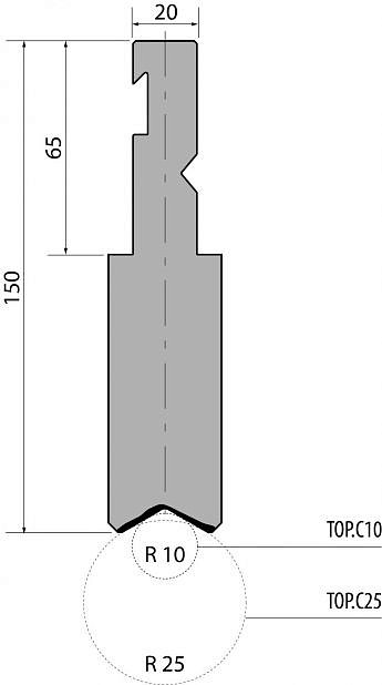 Радиусный инструмент тип R3 модель BPR150.P10.10-RFA