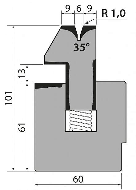 Матрица R1 для плющения пневматическая модель S101PN.35.06