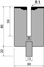 Матрица для плющения крепление R2/R3 модель BPR.SM.195.28.8 / TPR.SM.195.28.8 / TPR.SM.195.24.8