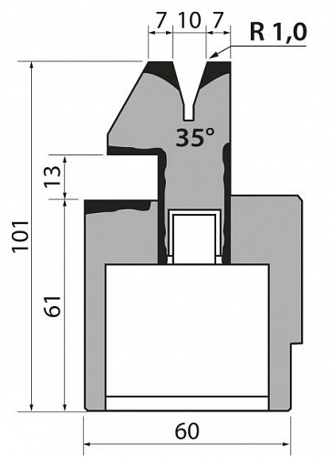 Матрица R1 для плющения пневматическая модель S101PN.35.10