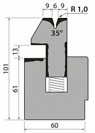 Матрица R1 для плющения пневматическая модель S101PN.35.06