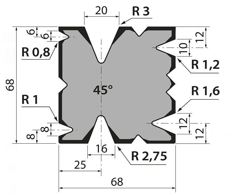 Матрица многоручьевая R1 модель T70-45