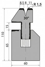 Матрица R1 для плющения подпружиненная модель S110.30.08