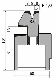 Матрица R1 для плющения пневматическая модель S101PN.35.08