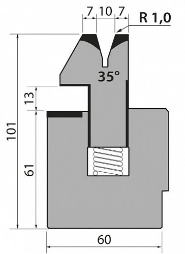 Матрица R1 для плющения подпружиненная модель S101.35.10