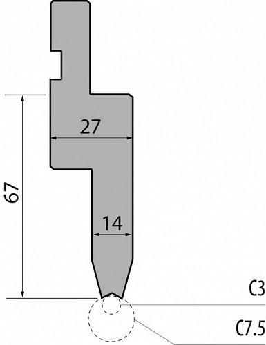 Радиусный инструмент тип R1 модель PU.67.14-S