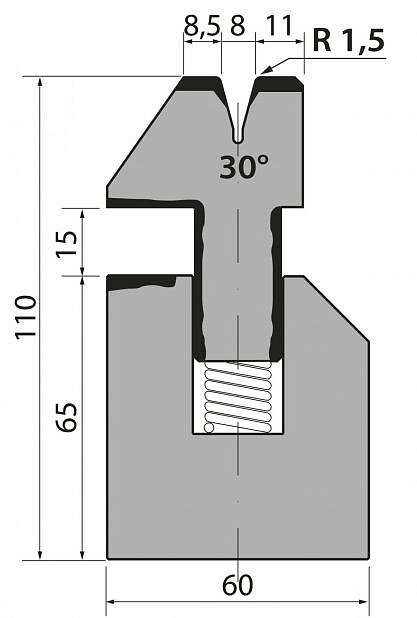 Матрица R1 для плющения подпружиненная модель S110.30.08
