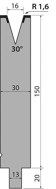 Матрица тип крепления R2/R3 модель TMR150.16.30