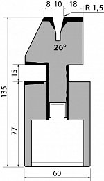 Матрица R1 для плющения пневматическая модель S135PN.26.10