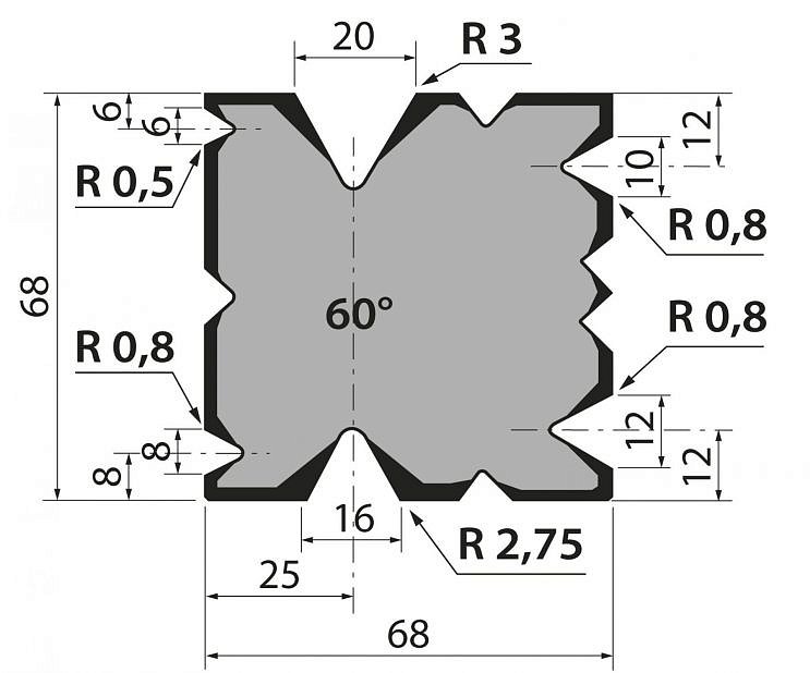 Матрица многоручьевая R1 модель T70-60